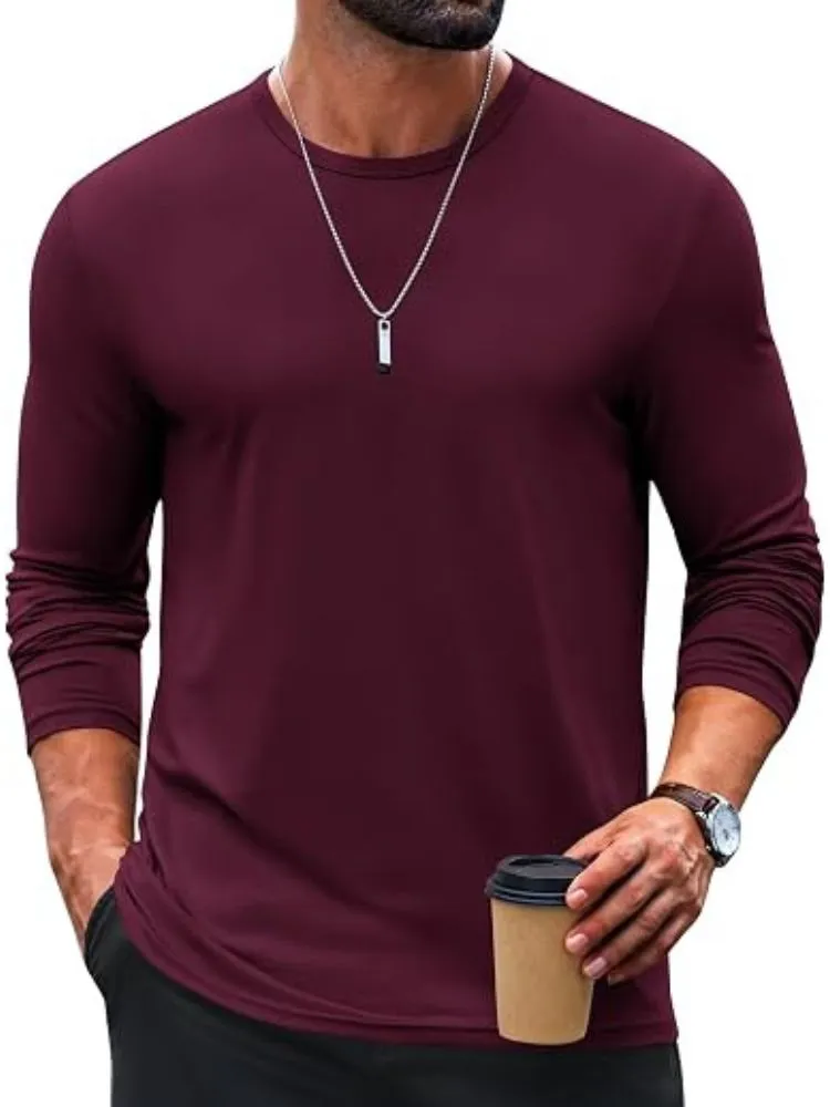 Crew Neck Long Sleeve Basic Soft Casual T-Shirt (US Only) sold by Coofandy product image thumbnail 5