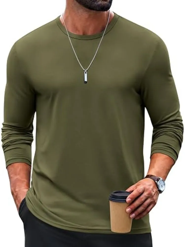 Crew Neck Long Sleeve Basic Soft Casual T-Shirt (US Only) sold by Coofandy product image thumbnail 3
