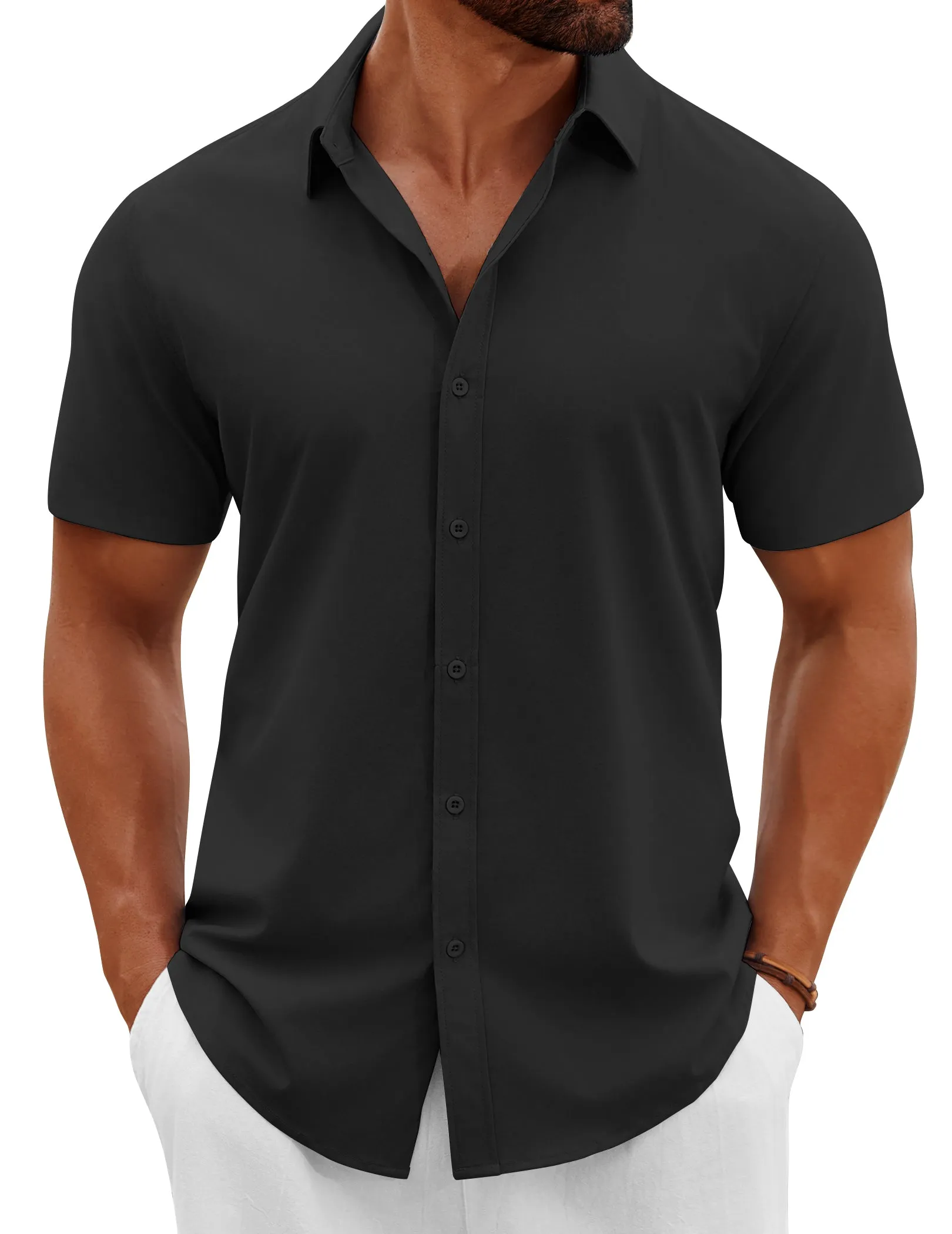 Casual Summer Button Down Short Sleeve Shirts (US Only) sold by Coofandy product image thumbnail 2