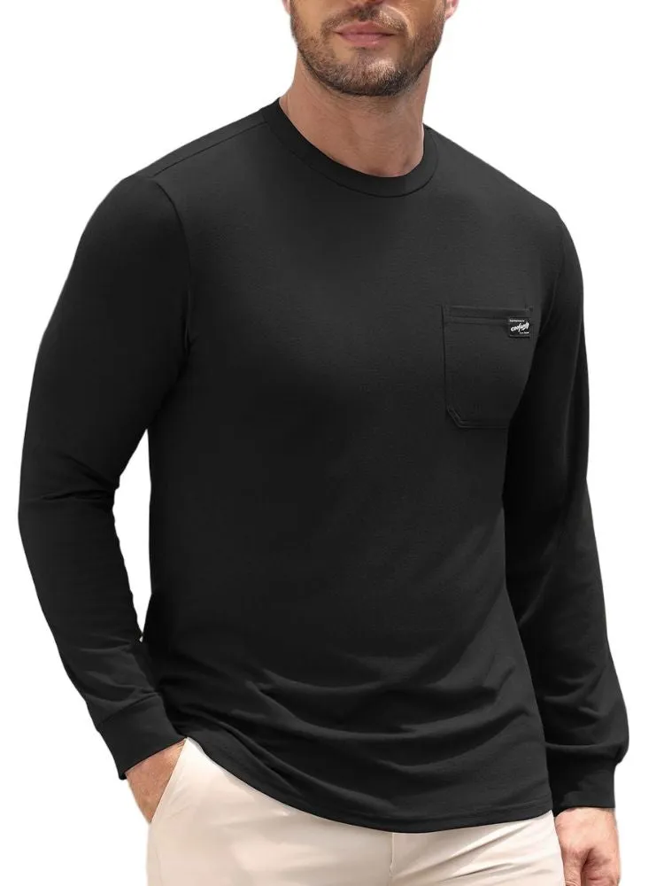 Regular Fit Crewneck Long Sleeve Pocket T-Shirt (US Only) sold by Coofandy