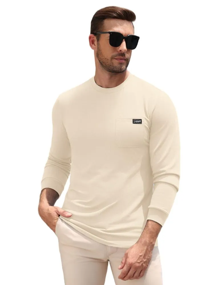 Regular Fit Crewneck Long Sleeve Pocket T-Shirt (US Only) sold by Coofandy product image thumbnail 5