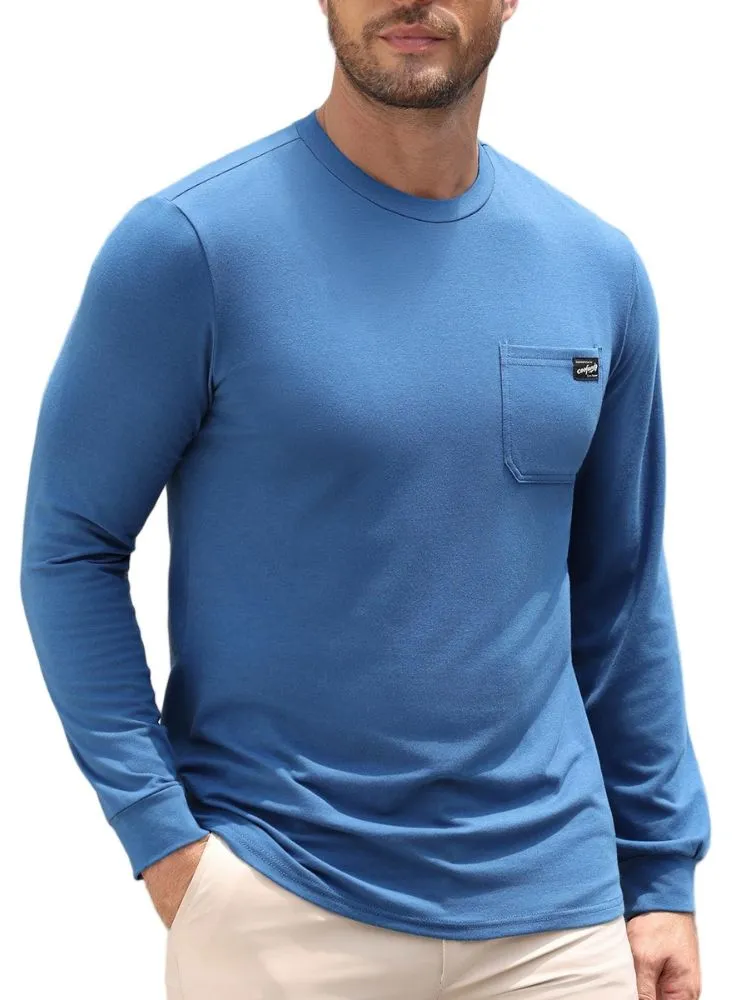 Regular Fit Crewneck Long Sleeve Pocket T-Shirt (US Only) sold by Coofandy product image thumbnail 3