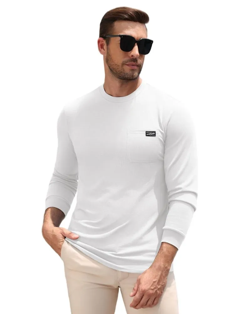Regular Fit Crewneck Long Sleeve Pocket T-Shirt (US Only) sold by Coofandy product image thumbnail 4