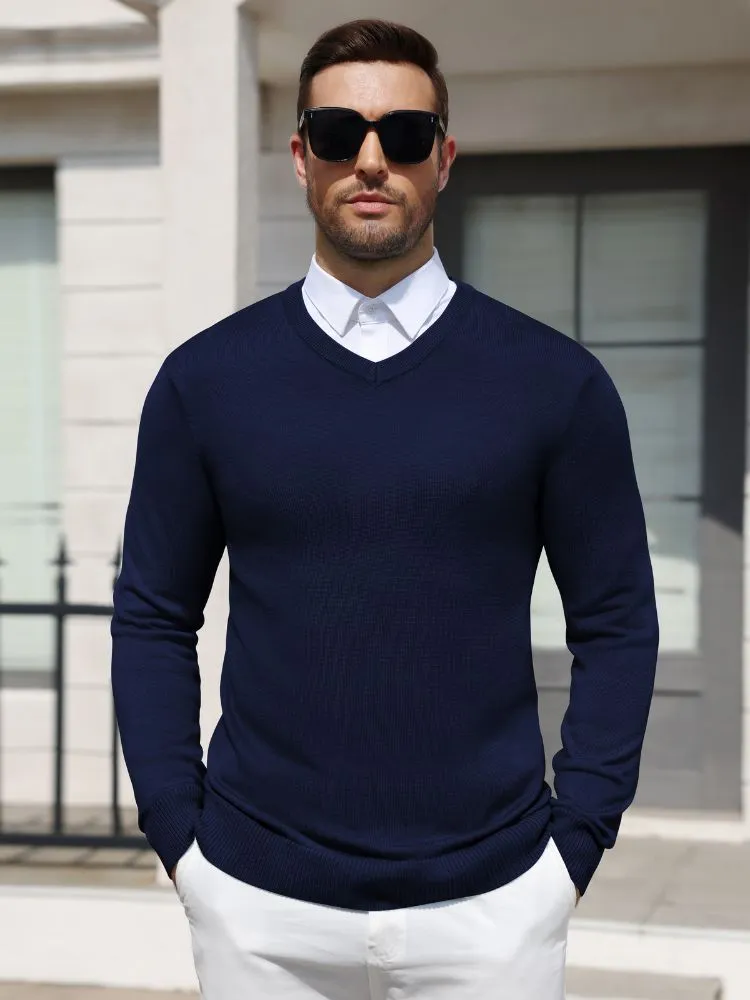 Regular Fit V-Neck Knit Pullover Sweater (US Only) sold by Coofandy product image thumbnail 4