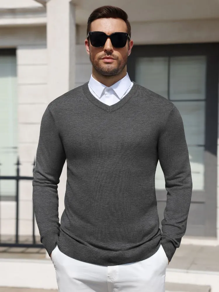 Regular Fit V-Neck Knit Pullover Sweater (US Only) sold by Coofandy product image thumbnail 5