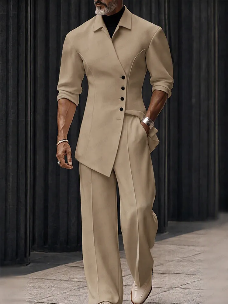 Modern Asymmetric Tailored Two Piece Set sold by Coofandy product image thumbnail 2