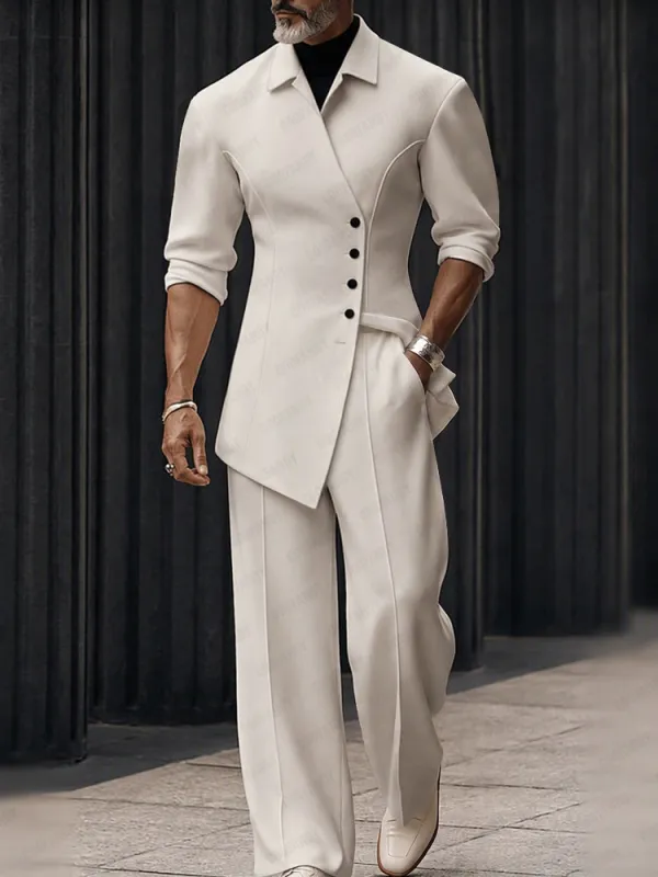 Modern Asymmetric Tailored Two Piece Set made by Coofandy
