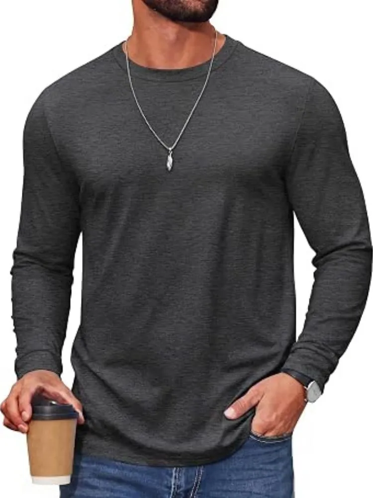 Essential Cotton-Blend Long Sleeve Tee (US Only) sold by Coofandy product image thumbnail 2