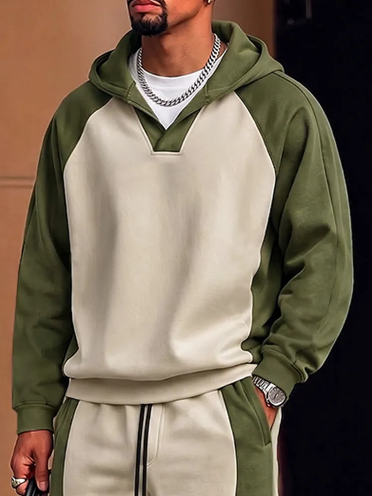 Unique Color Block Hoodie Pants Set sold by Coofandy product image thumbnail 3
