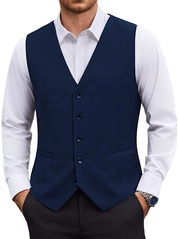 Textured Button Suit Vest with Adjustable Back Strap (US Only) sold by Coofandy product image thumbnail 5
