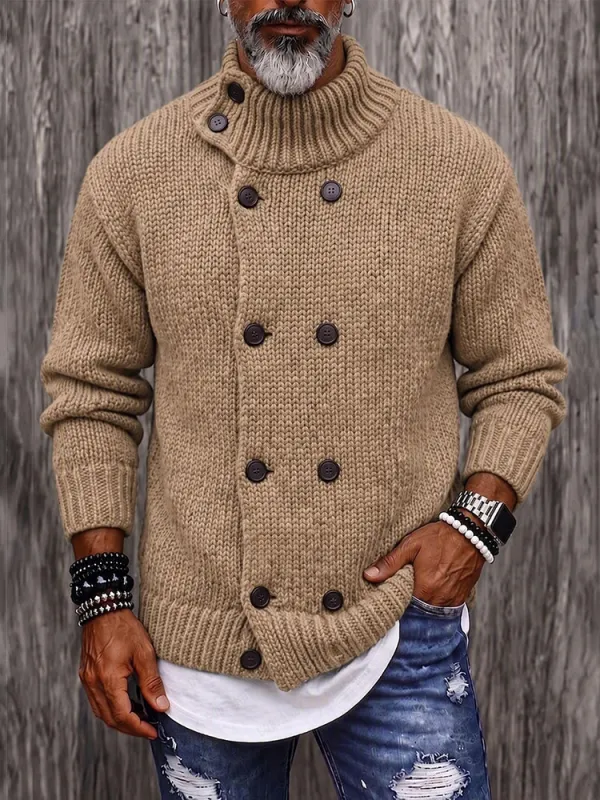Timeless Double-Breasted Turtleneck Sweater made by Coofandy