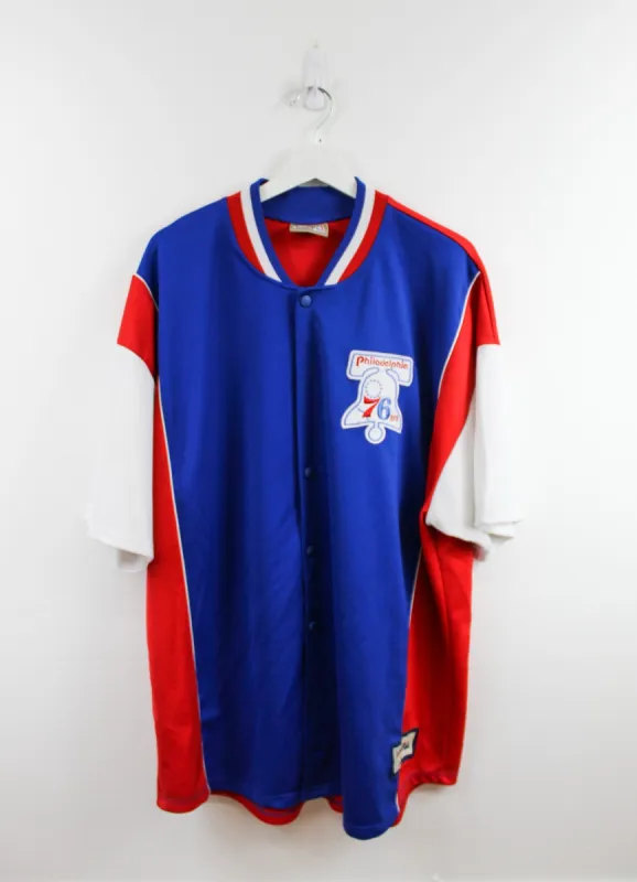 Majestic X NBA Philadelphia 76ers Warm Up Baseball Jersey sold by HG Vintage