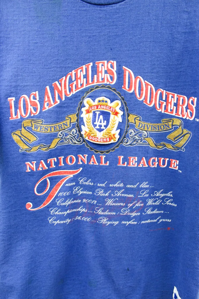 Z- Vintage 1991 Dodgers Script & Emb Crest Nutmeg MLB Single Stitch Tee sold by HG Vintage product image thumbnail 2
