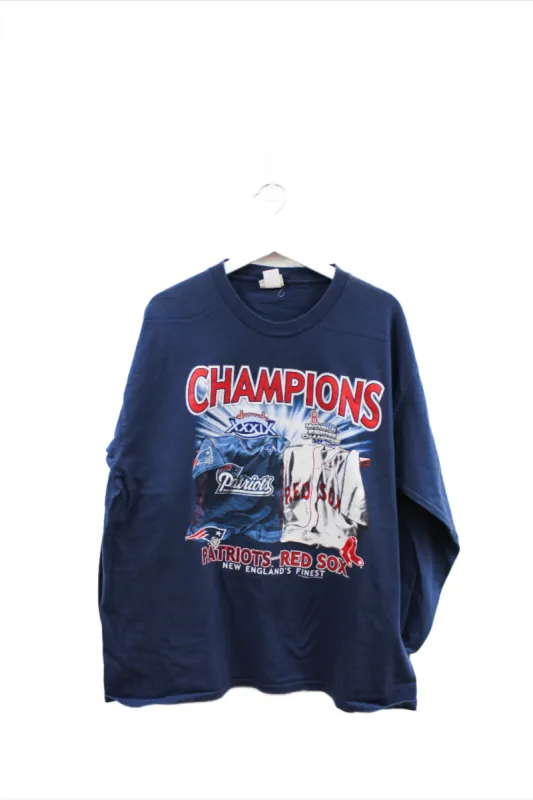 X - Vintage Lee 2005 MLB/NFL Red Sox & Patriots World Champions Long Sleeve Tee sold by HG Vintage