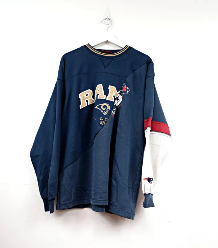 Haus Of Mojo Rework Rams/Pats Swirl Unisex Sweatshirt sold by HG Vintage