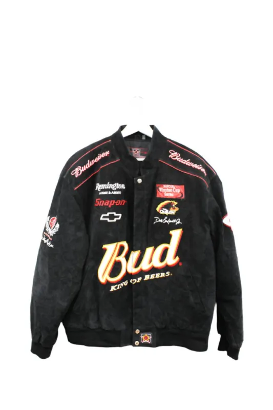 Z - Vintage JH Design Nascar Dale Earnhardt Jr Budweiser Suede Racing Jacket sold by HG Vintage