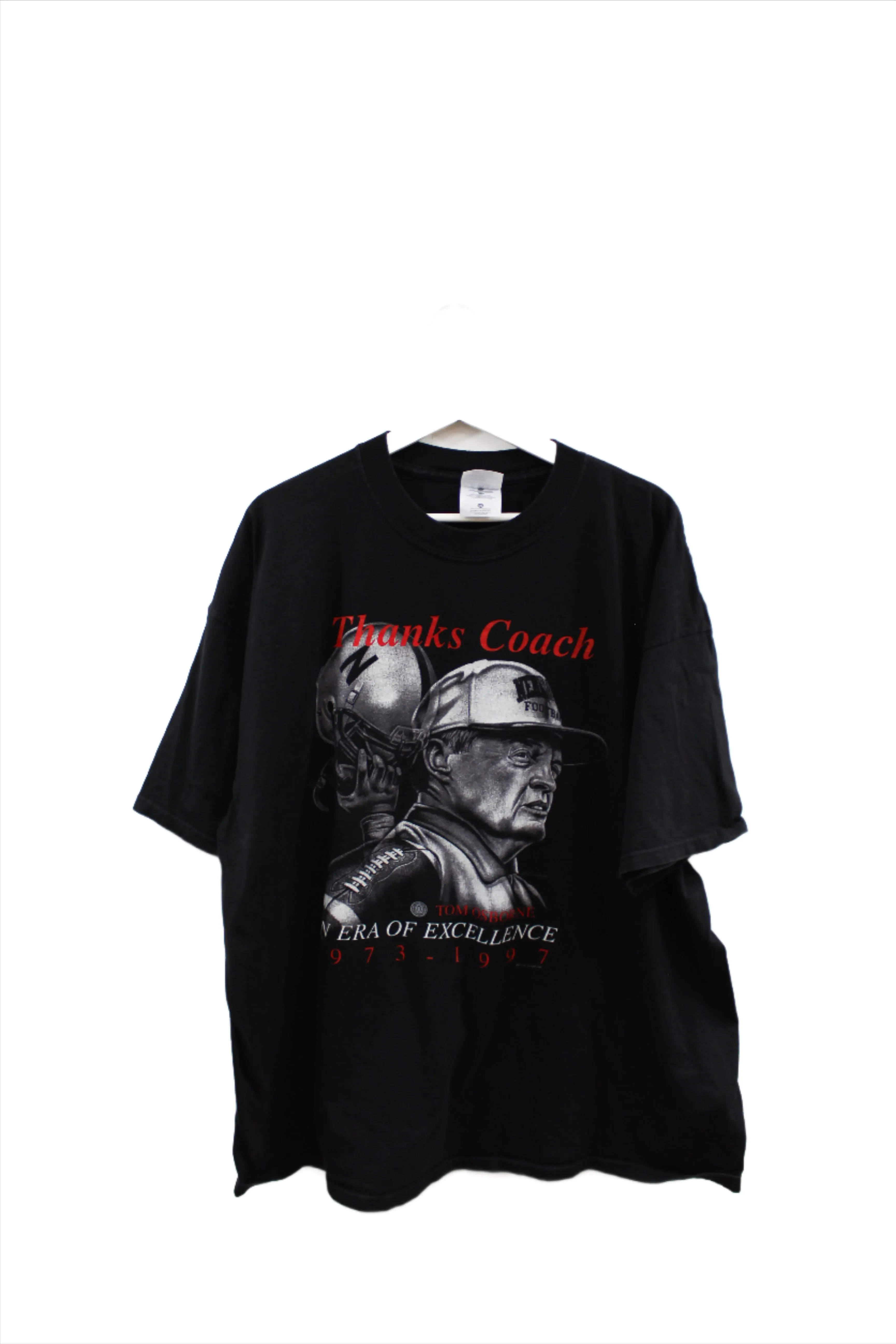 X - Vintage 97' University Of Nebraska Football Tom Osborne Thank You Coach Tee sold by HG Vintage