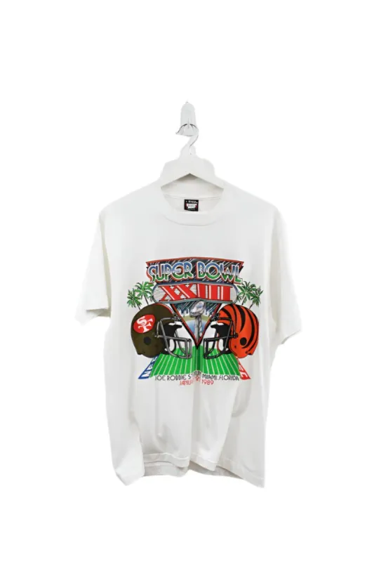 Z- Vintage 1989 49ers Vs Bengals Super Bowl 23 NFL Single Stitch Tee sold by HG Vintage