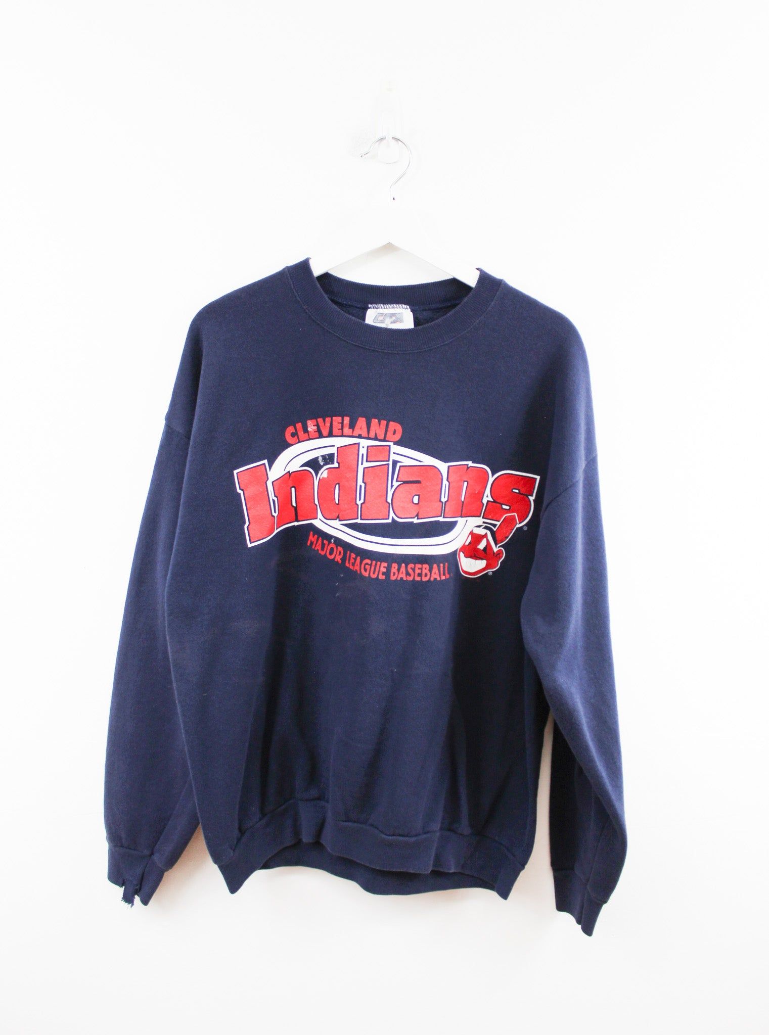 MLB Cleveland Baseball Team Logo & Text Crewneck sold by HG Vintage