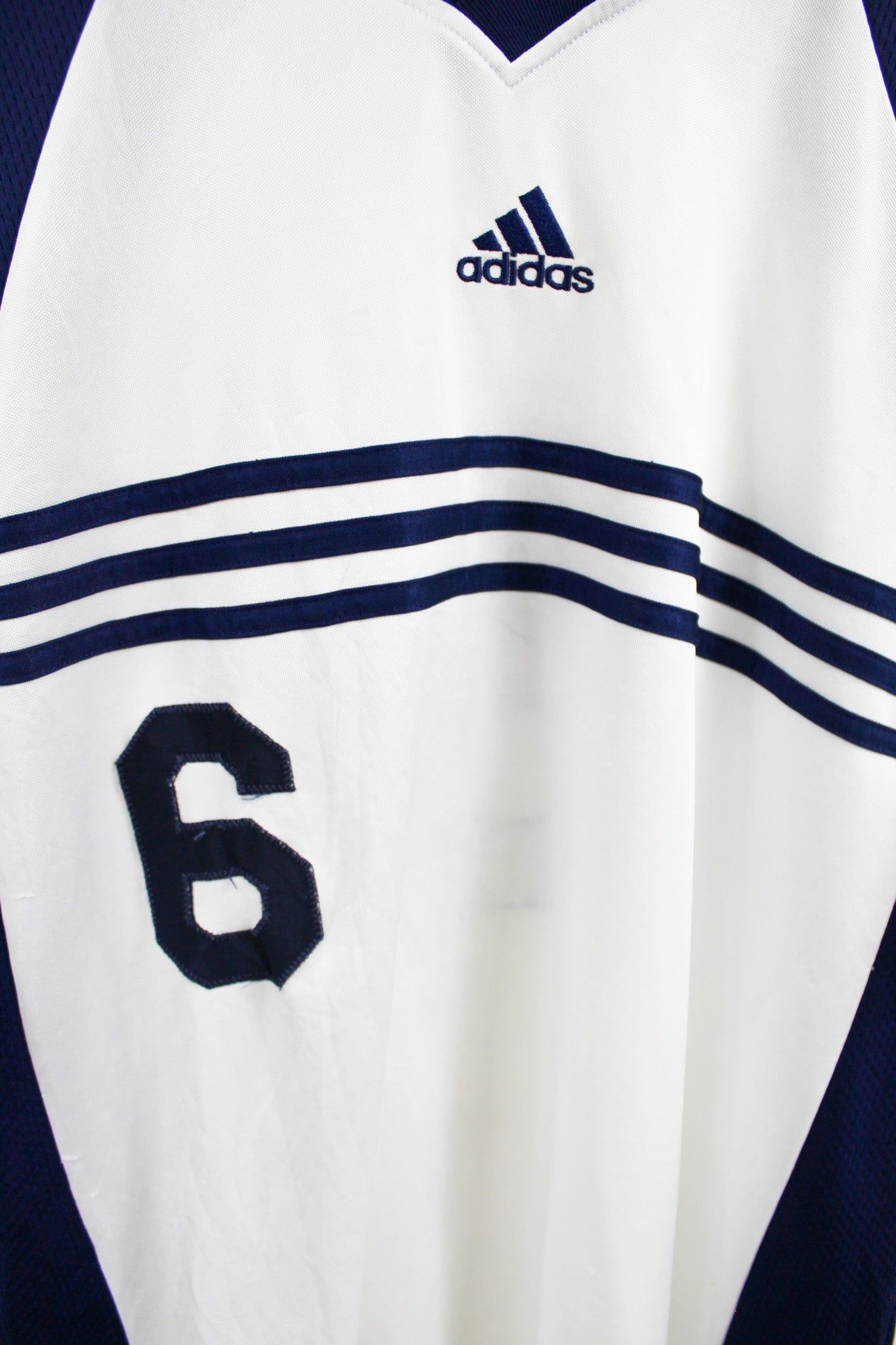 Adidas White And Navy Blank Soccer Jersey sold by HG Vintage product image thumbnail 2