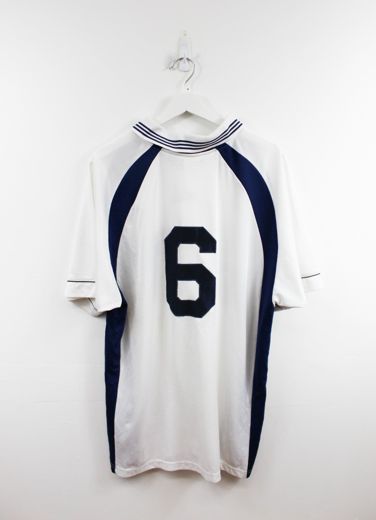 Adidas White And Navy Blank Soccer Jersey sold by HG Vintage product image thumbnail 3