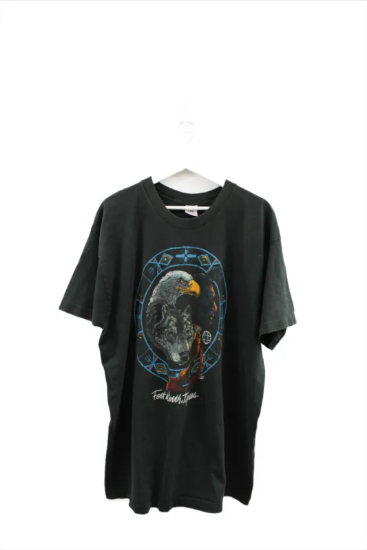 X - Vintage Single Stitch Forth Worth Texas Eagle & Wolf Graphic Tee sold by HG Vintage