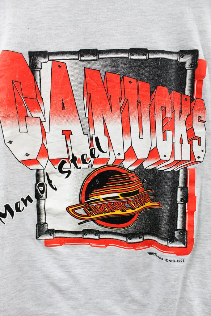 Z- Vintage 1993 Canucks Men Of Steel NHL Graphic Tee sold by HG Vintage product image thumbnail 2