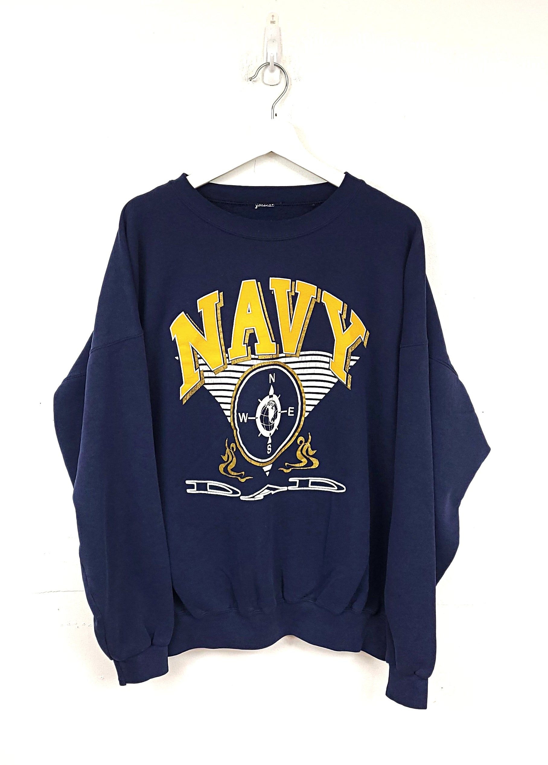 Navy Dad Compass Crewneck sold by HG Vintage