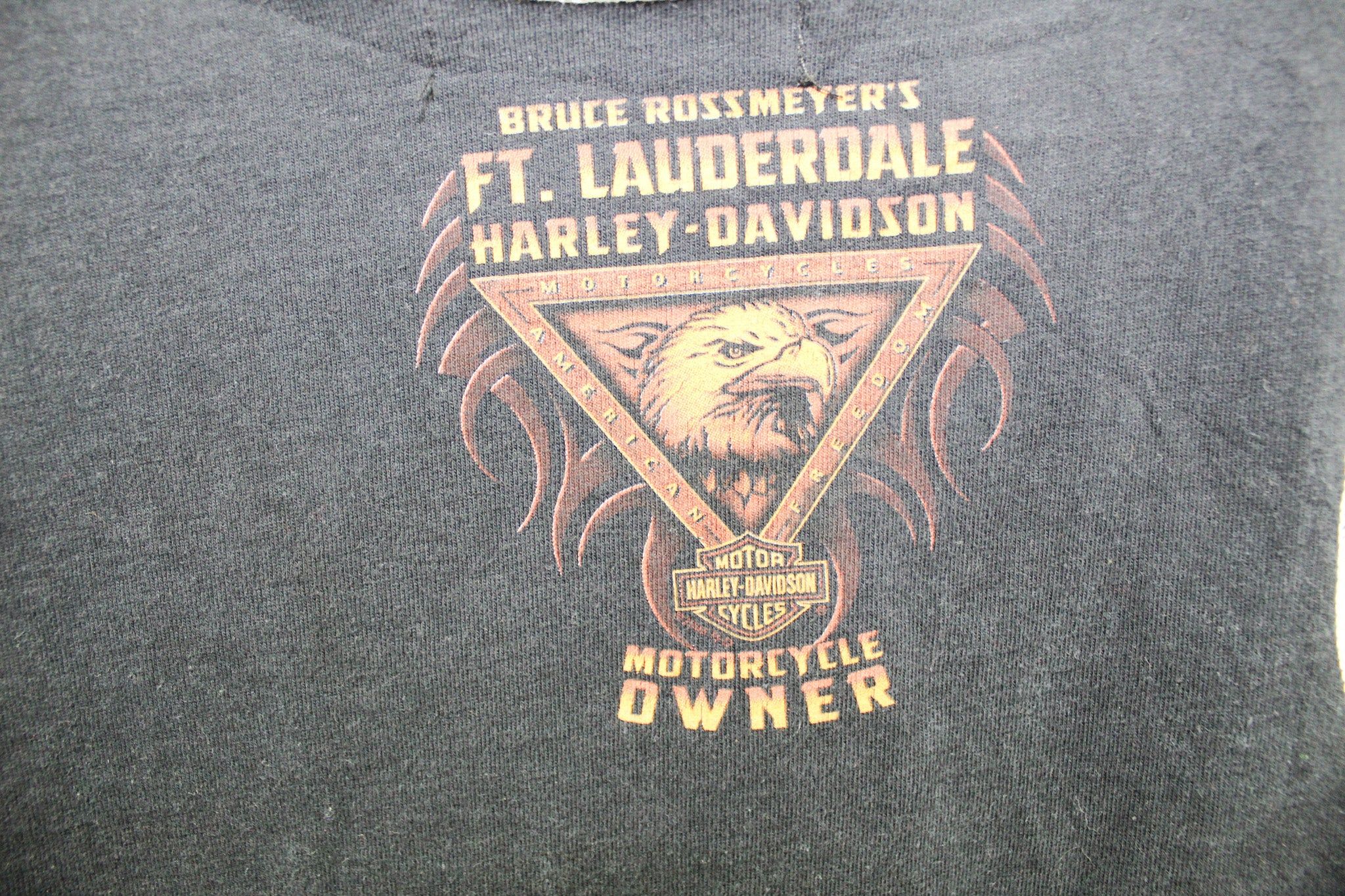 Haus Of Mojo Reworked Vintage Harley Davidson Ft. Lauderdale And Eagle Double Stitch Crop Top sold by HG Vintage product image thumbnail 4