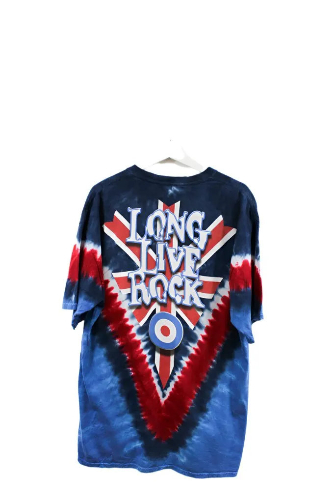Z- Vintage 90s The Who Liquid Blue Long Live Rock Union Jack Tie Dye Tee sold by HG Vintage product image thumbnail 4