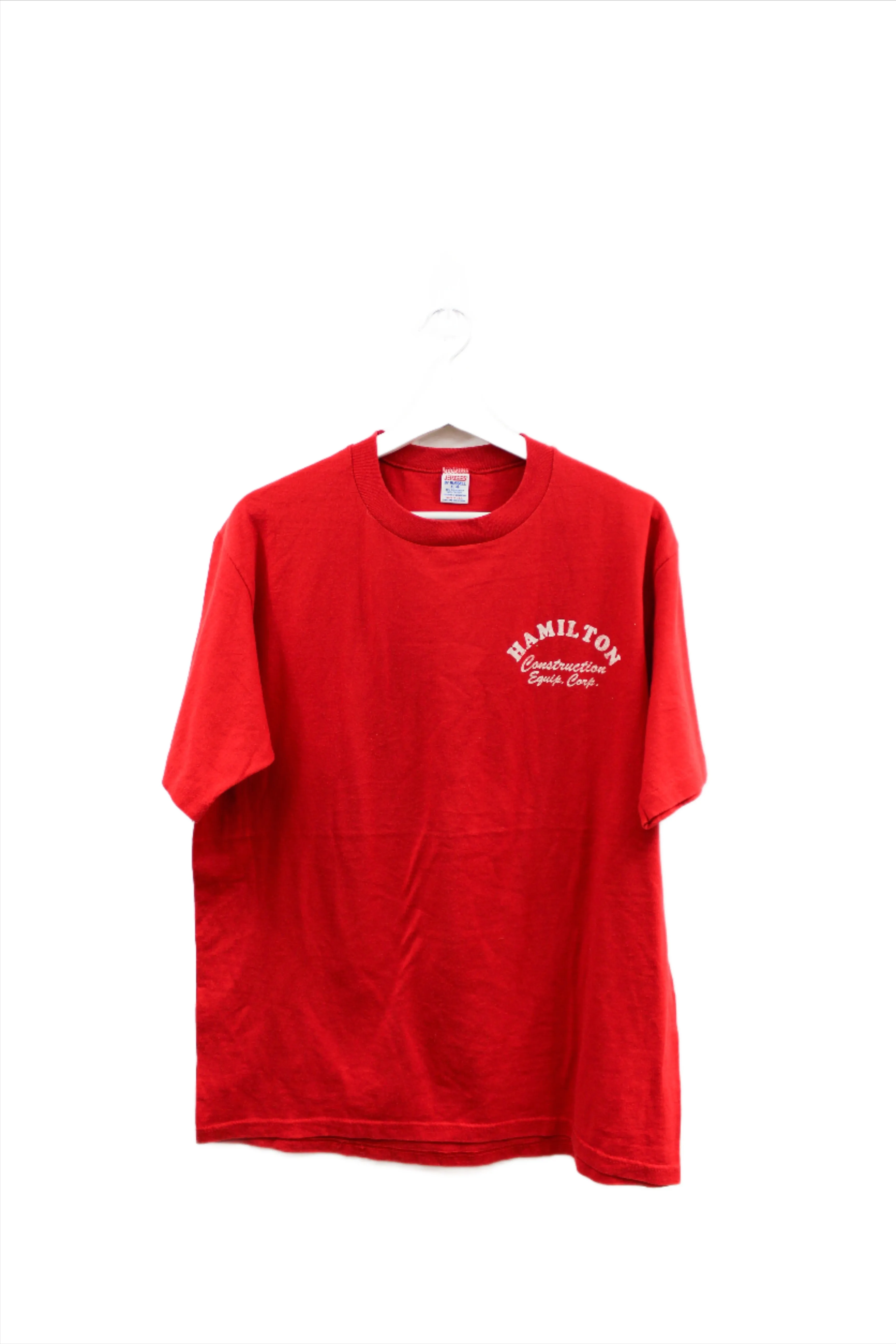 X - Vintage Single Stitch Hamilton Construction Equipment Jerzees Tag Tee sold by HG Vintage