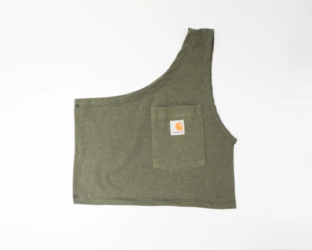 Haus Of Mojo Vintage Reworked Carhartt One Shoulder Cropped Top sold by HG Vintage