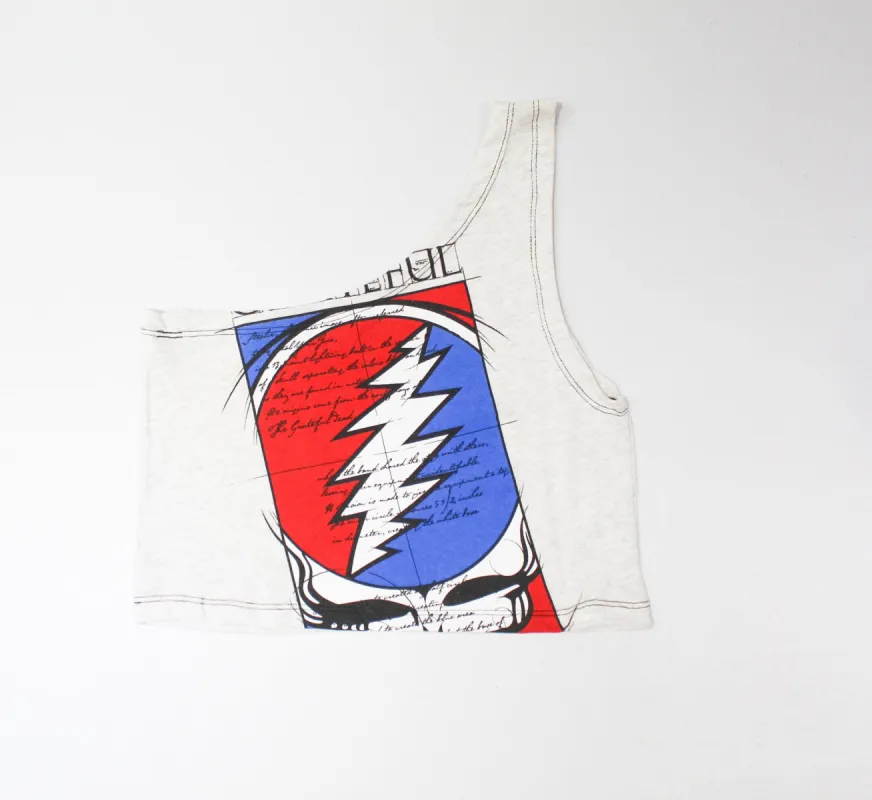 Haus Of Mojo Vintage Reworked Grateful Dead Logo One Shoulder Cropped Top sold by HG Vintage