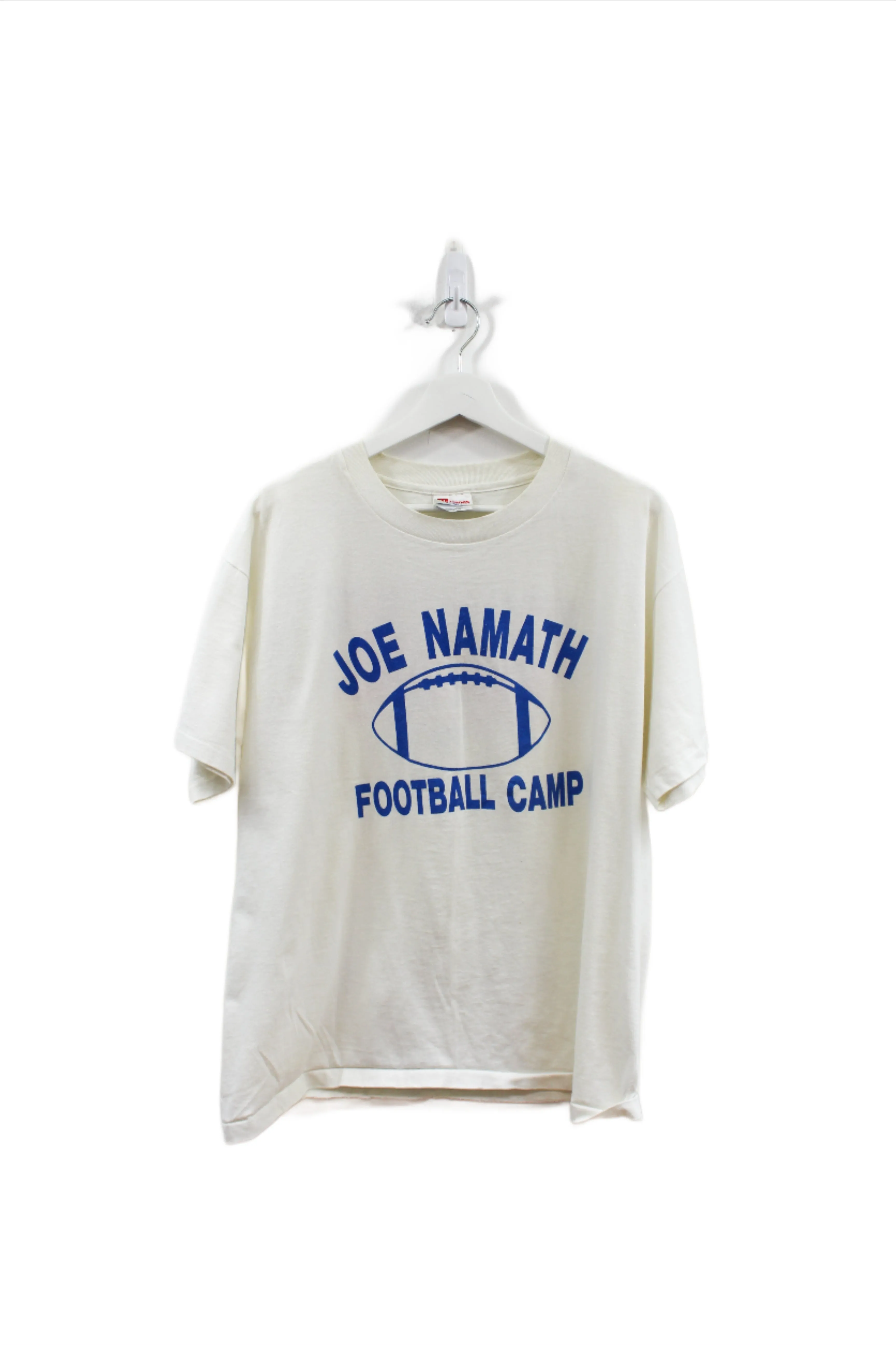 Z - Vintage Single Stitch NFL Joe Namath Football Camp Hanes Heavyweight Tee sold by HG Vintage