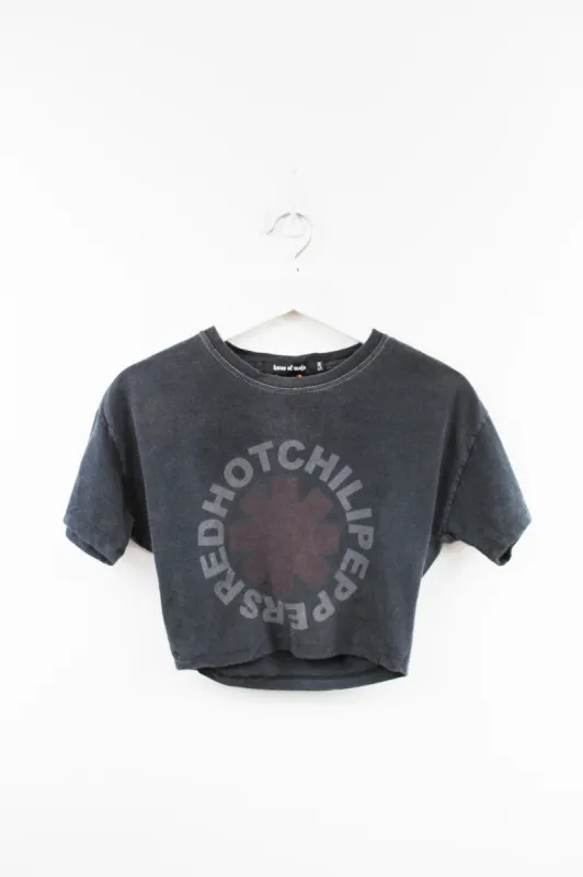 Haus Of Mojo Vintage Reworked Red Hot Chili Pepper Faded Logo Crop Baby Tee sold by HG Vintage