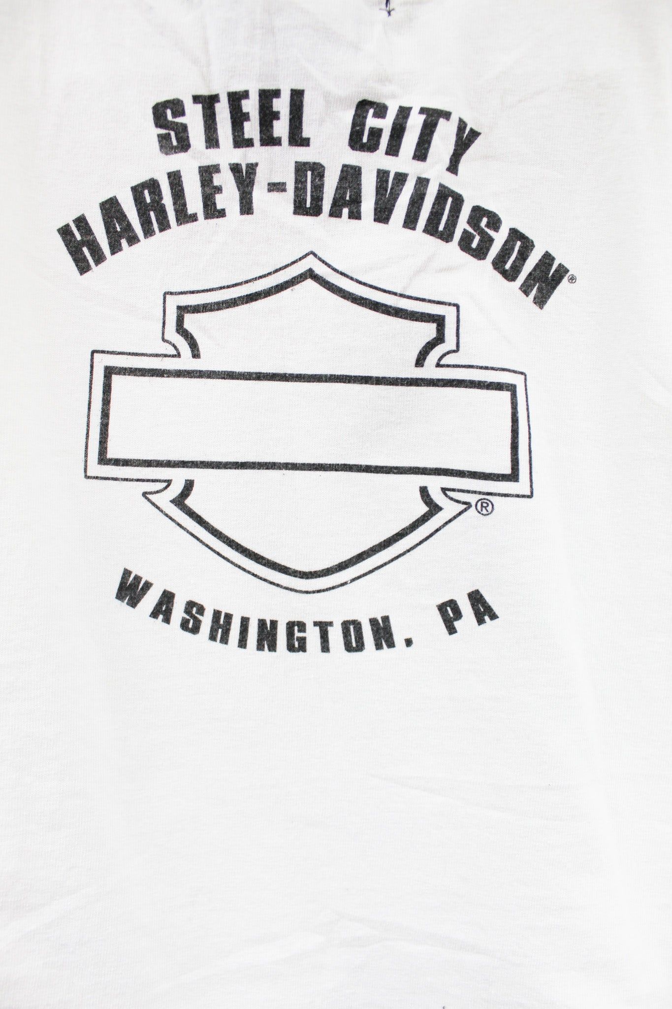 Haus Of Mojo Vintage Reworked Harley American Motorcycle Design Crop Baby Tee sold by HG Vintage product image thumbnail 4