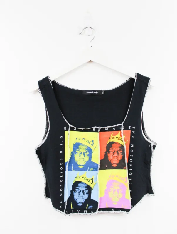 Haus Of Mojo Reworked Vintage Biggie Collage  Double Stitch Crop Top sold by HG Vintage