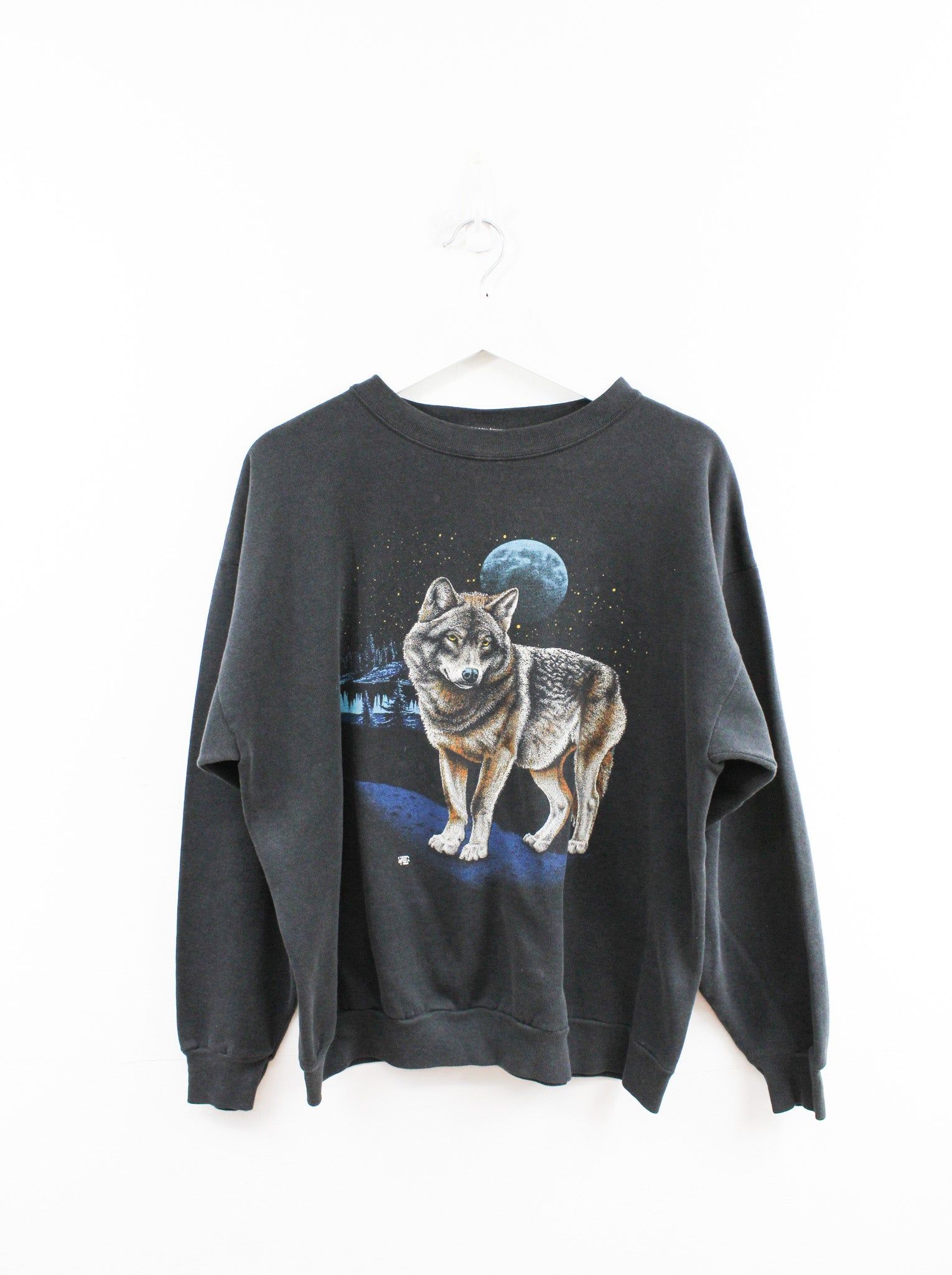 Vintage Wolf & Moon And Stars Crewneck sold by HG Vintage