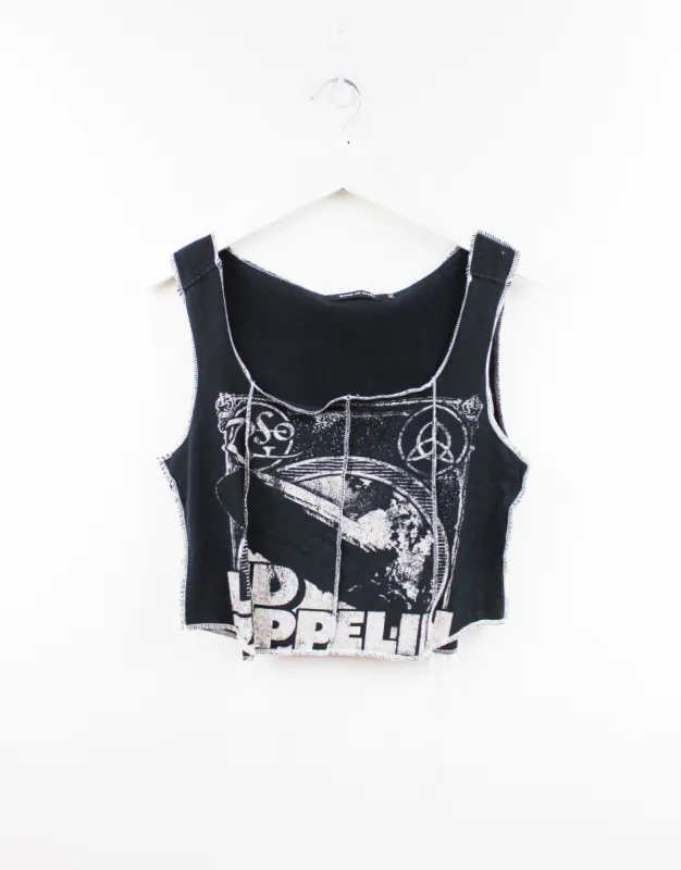 Haus Of Mojo Reworked Vintage Led Zeppelin Album Cover Double Stitch Crop Top sold by HG Vintage