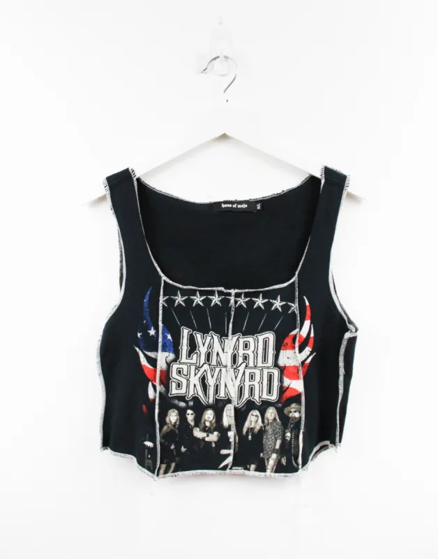 Haus Of Mojo Reworked Vintage Lynyrd Skynyrd Farewell Tour Double Stitch Crop Top sold by HG Vintage