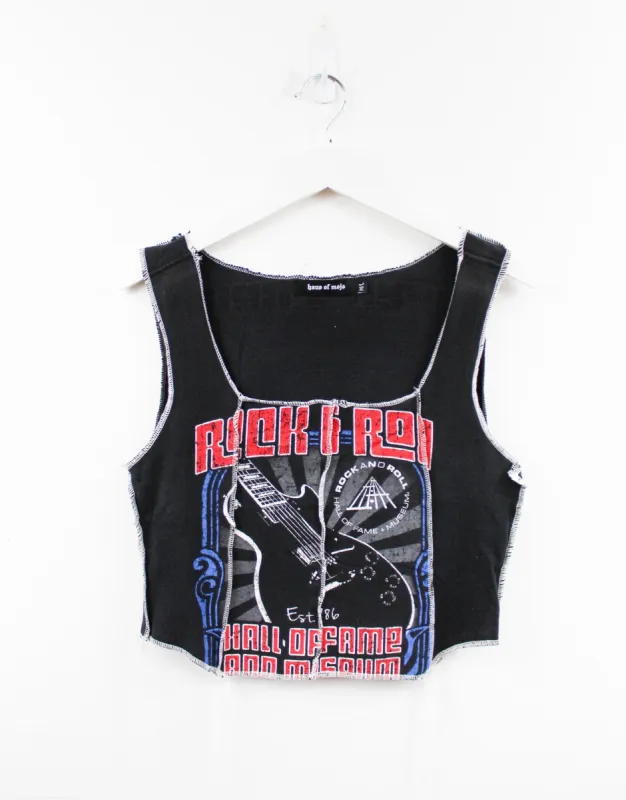 Haus Of Mojo Reworked Vintage Rock And Roll Hall Of Fame Double Stitch Crop Top sold by HG Vintage