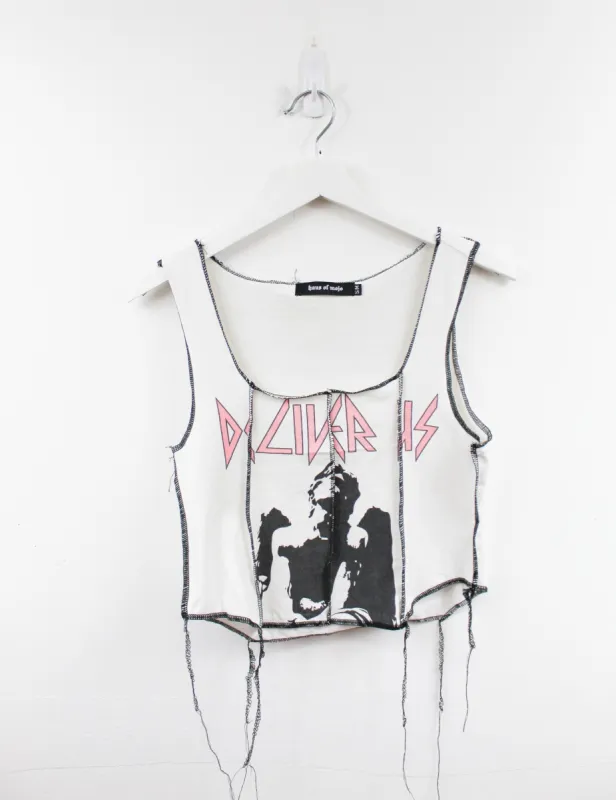 Haus Of Mojo Reworked Vintage Rock Band Double Stitch Crop Top sold by HG Vintage