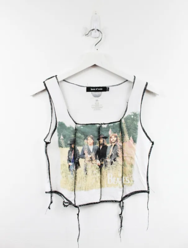 Haus Of Mojo Reworked Vintage The Beatles Field Picture Double Stitch Crop Top sold by HG Vintage