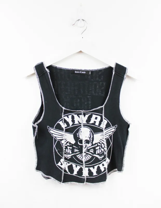 Haus Of Mojo Reworked Vintage Lynyrd Skynyrd Skull and Wings Double Stitch Crop Top sold by HG Vintage
