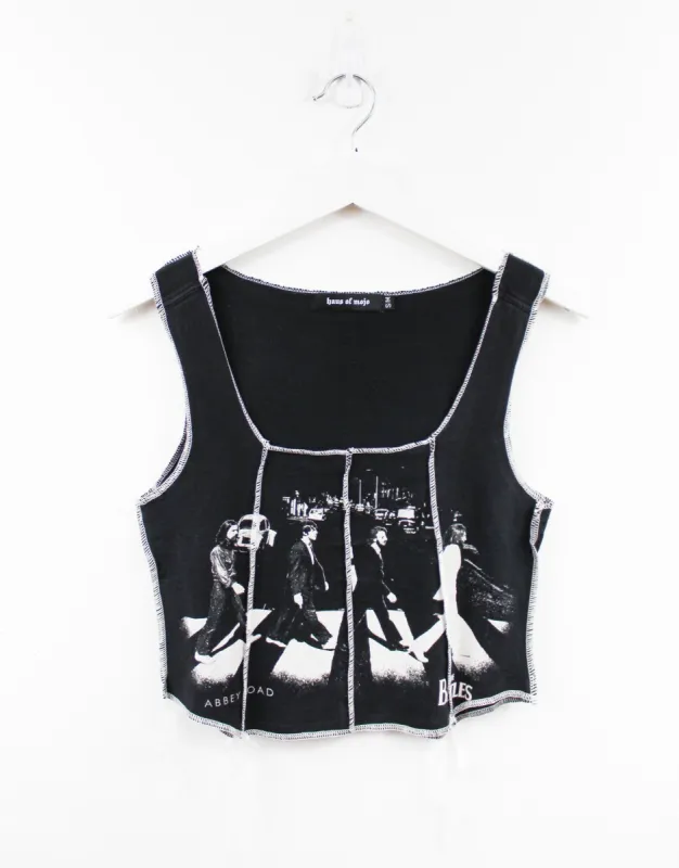 Haus Of Mojo Reworked Vintage The Beatles Abbey Road Double Stitch Crop Top sold by HG Vintage