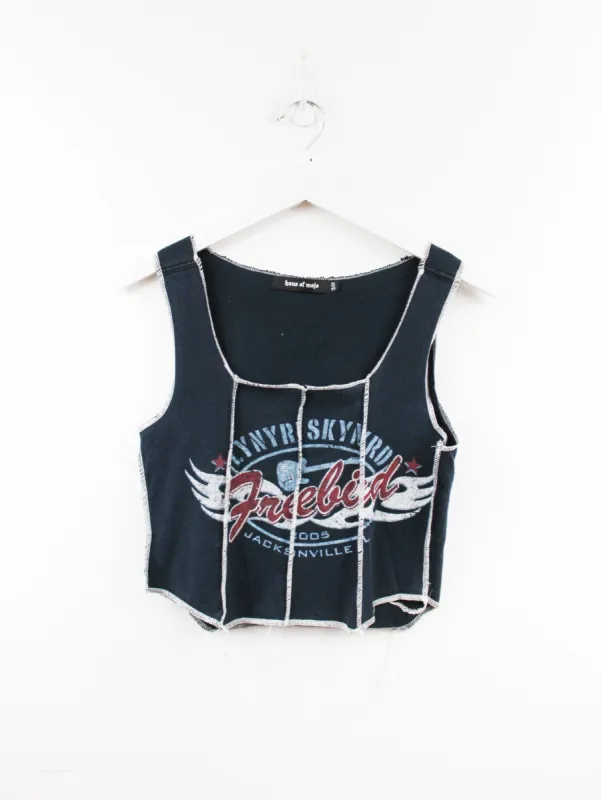 Haus Of Mojo Reworked Vintage Lynyrd Skynyrd Jacksonville 2005 Double Stitch Crop Top sold by HG Vintage