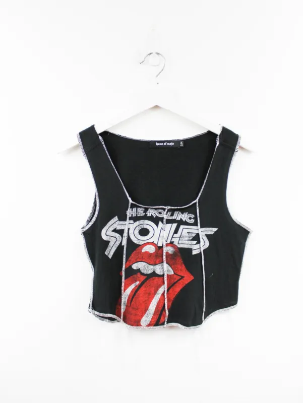 Haus Of Mojo Reworked Vintage Red Hot Chili Pepper Logo Double Stitch Crop Top sold by HG Vintage