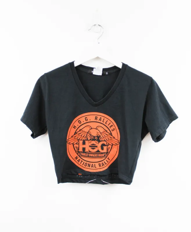 Haus Of Mojo Vintage Reworked Harley Milwaukee National Rally Crop Baby Tee sold by HG Vintage