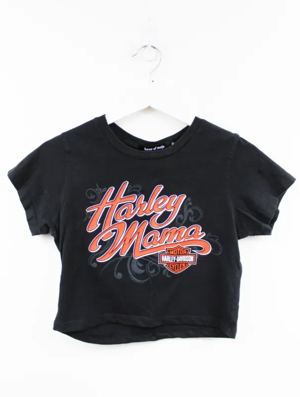 Haus Of Mojo Vintage Reworked Harley Mama! Crop Baby Tee sold by HG Vintage