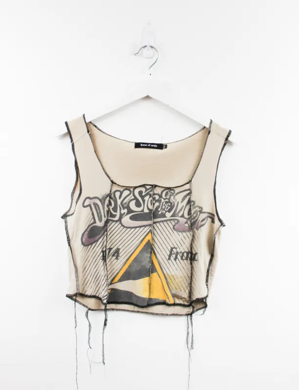 Haus Of Mojo Reworked Vintage Pink Floyd Dark Side Of The Moon Double Stitch Crop Top sold by HG Vintage